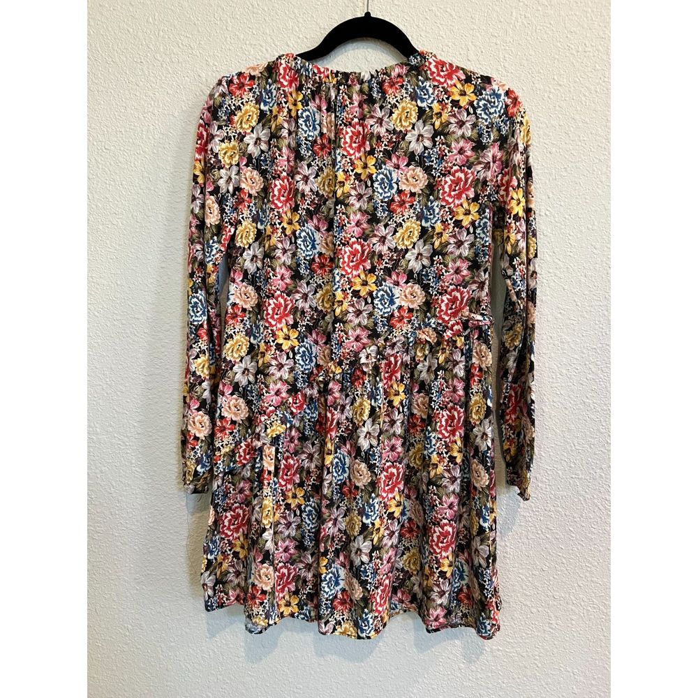 Zara Girls Floral Dress Ruffle Tie Long Sleeve Size 13/14 a183 - Picture 2 of 3